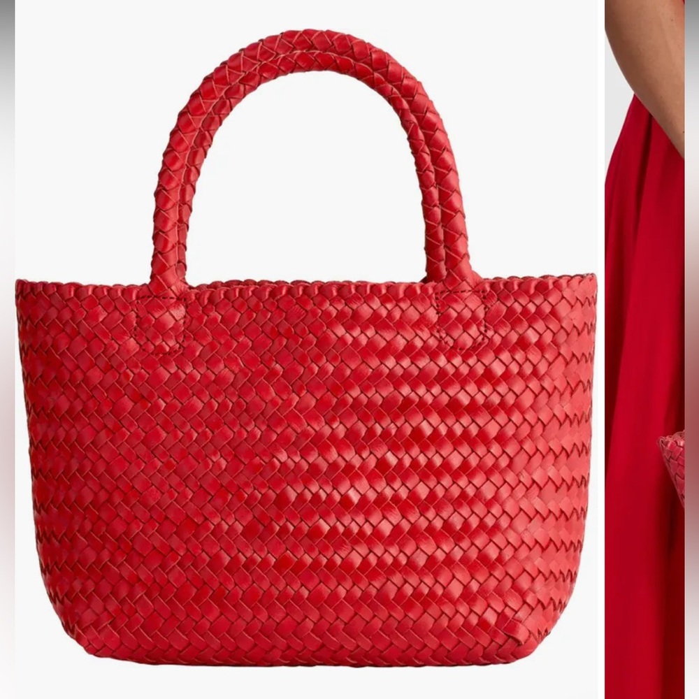 Madewell handwoven mini red tote